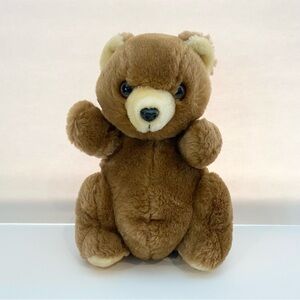 Ganz Bros Teddy Bear 1970s 1980s Plush Sitting Firm Hands Out Vintage Toy